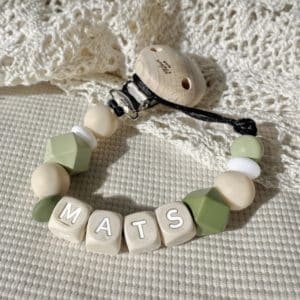 Speenkoord met naam ‘Mats’ - Legergroen / Groen