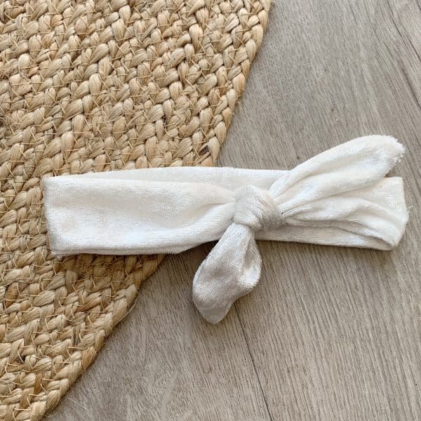 Strikhaarbandje velvet white - Afbeelding 2