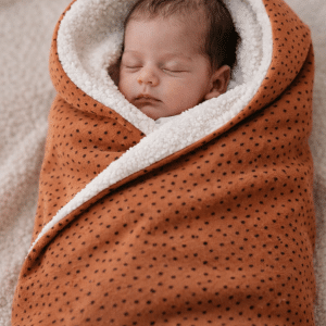 Wikkeldoek stip terracotta