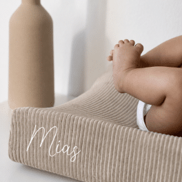Aankleedkussenhoes taupe rib