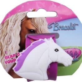 Horse Friends klaparmband meisjes 21,5 cm paars/wit/geel