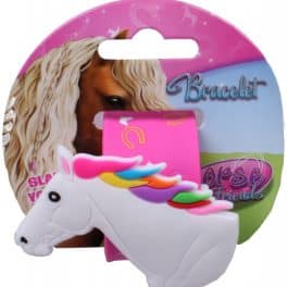 Horse Friends klaparmband meisjes 21,5 cm roze/wit