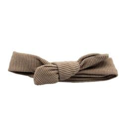 Strikhaarband donker beige rib