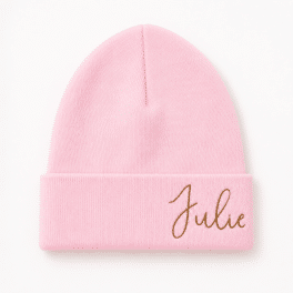 Babymutsje roze met naam