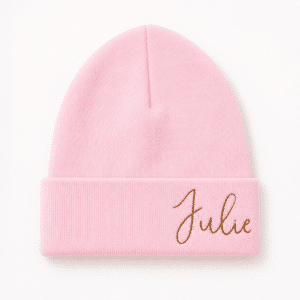 Babymutsje roze met naam
