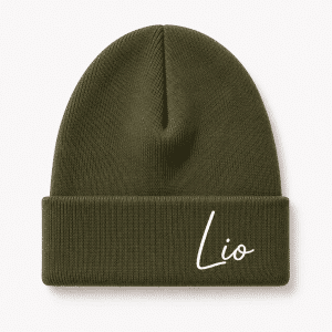 Babymutsje leger groen met naam