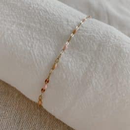 Armband RVS roze/gold