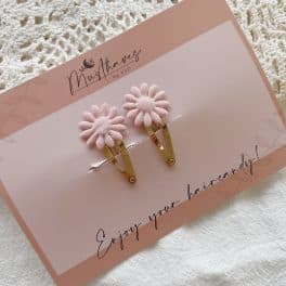 Haarclipjes pink flower
