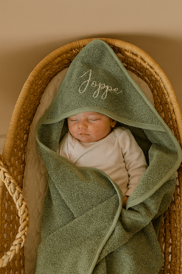 BADCAPE BASIC BADSTOF - FOREST GREEN - 75X75CM - MET NAAM - Afbeelding 2