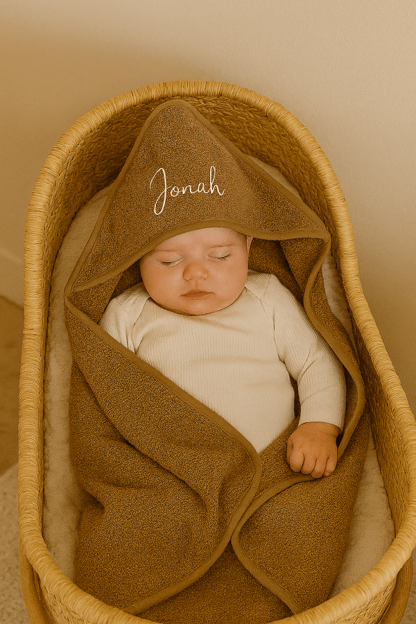BADCAPE BASIC BADSTOF - TOFFEE - 80X80CM - MET NAAM - Afbeelding 2