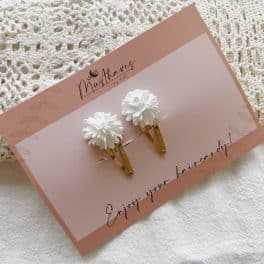 Haarclipjes chrysant wit