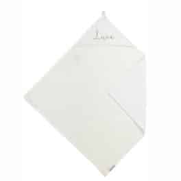 WIKKELDOEK BOUCLÉ - OFFWHITE - 80X80CM - MET NAAM