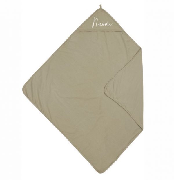 WIKKELDOEK BASIC JERSEY - TAUPE - 80X80CM - MET NAAM
