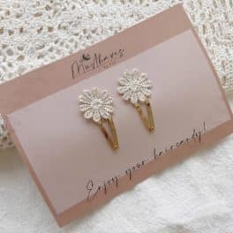 Haarclipjes bloem goud