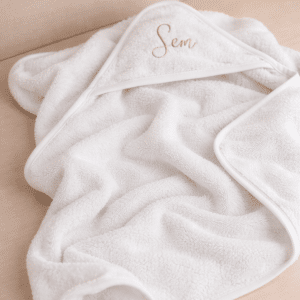 BADCAPE BASIC BADSTOF - WIT - 80X80CM  - MET NAAM