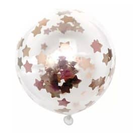 Ballon transparant Rose gouden sterren