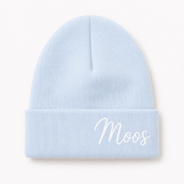 Babymutsje licht blauw met naam