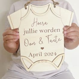 Aankondigingsbord romper hout - oom en tante