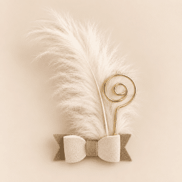 Sinterklaas strik haarclip | beige suède