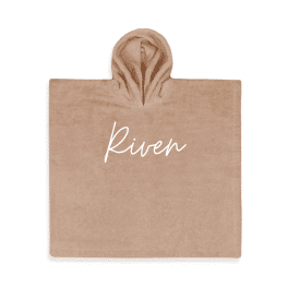 Bad poncho pink stone met naam