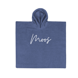 Bad poncho navy met naam