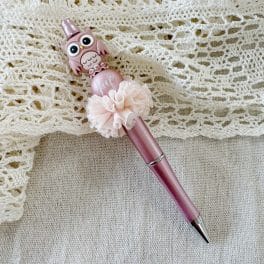 Juf pen hart roze