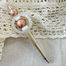 Juf pen roze goud