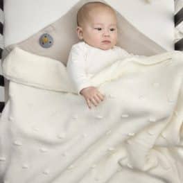 LEDIKANT DEKEN KNOTS TEDDY - OFFWHITE - 100X150CM