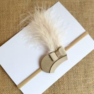 Haarbandje pietenmutsje | lichtbeige suède