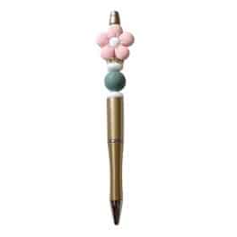 Pen goud, roze bloem