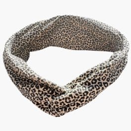 Haarbandje met ijzerdraad panter beige