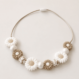 Ketting madelief taupe