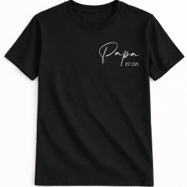 Vaderdag shirt papa sierlijk met jaartal