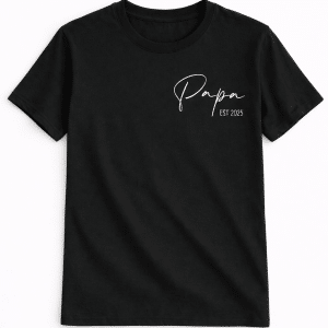 Vaderdag shirt papa sierlijk met jaartal