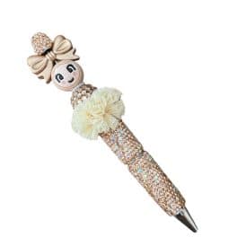 Strass pen bronze meisje