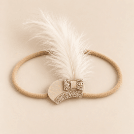 Haarbandje pietenmutsje – beige champagne
