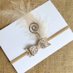 Haarbandje strik | beige champagne