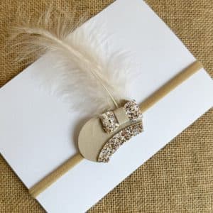 Haarbandje pietenmutsje – beige champagne