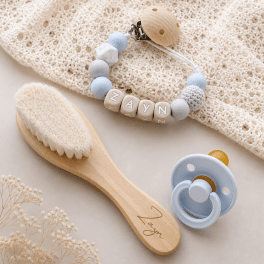 Kraamcadeau met naam - Cadeauset blauw €25