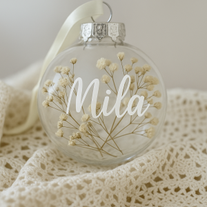 Kerstbal gipskruid met naam