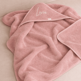 BADCAPE BASIC JERSEY - PINKSTONE - 80X80CM - MET NAAM