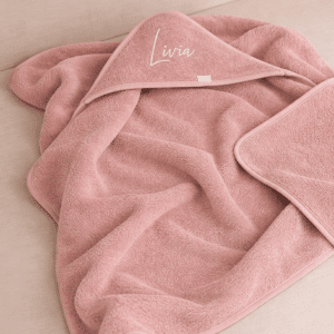 WIKKELDOEK BASIC JERSEY - PINKSTONE - 80X80CM - MET NAAM