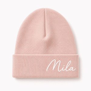 Babymutsje oud roze met naam