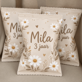 Chips zakjes bloem met naam