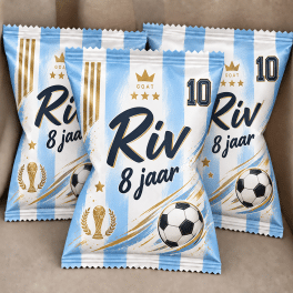 Chips zakjes voetbal met naam